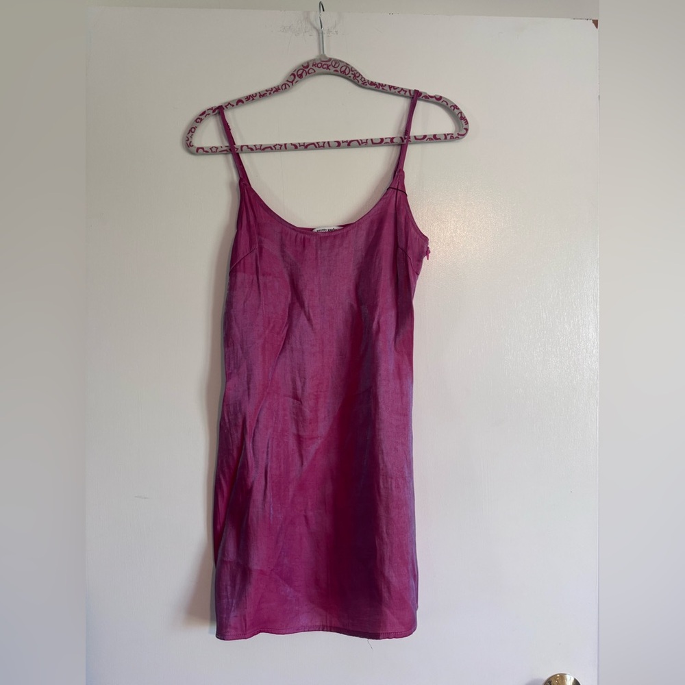 Pretty Garbage Magenta Slip Dress - Satin Finish